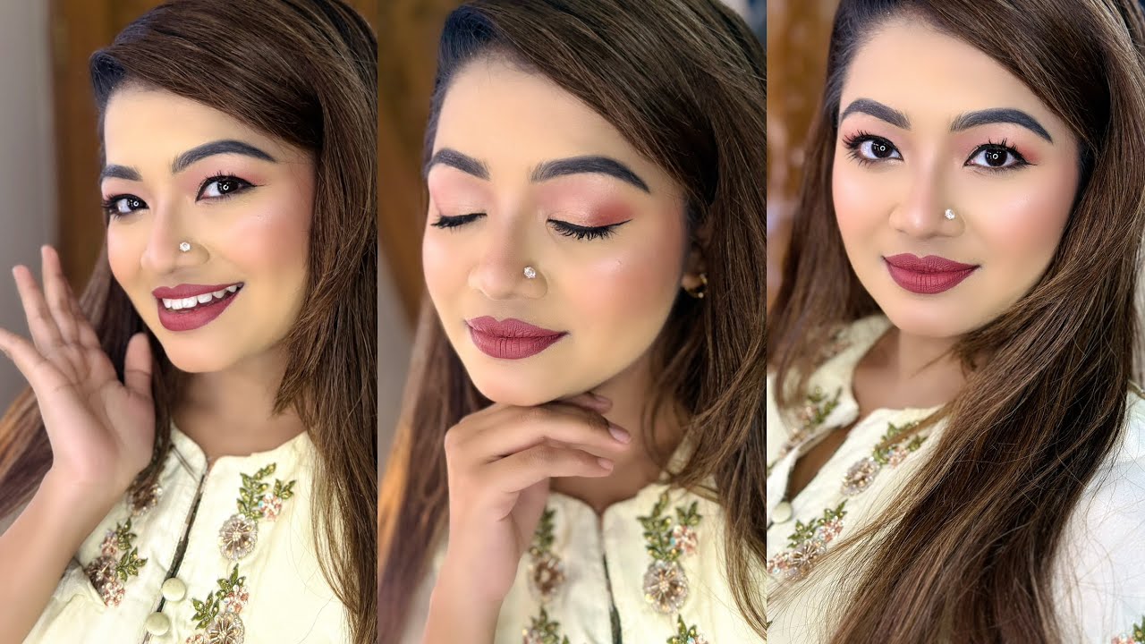 Soft Glam Party Makeup | Step by step  makeup tutorial for beginners - Bangladeshi Makeup Tutorial 