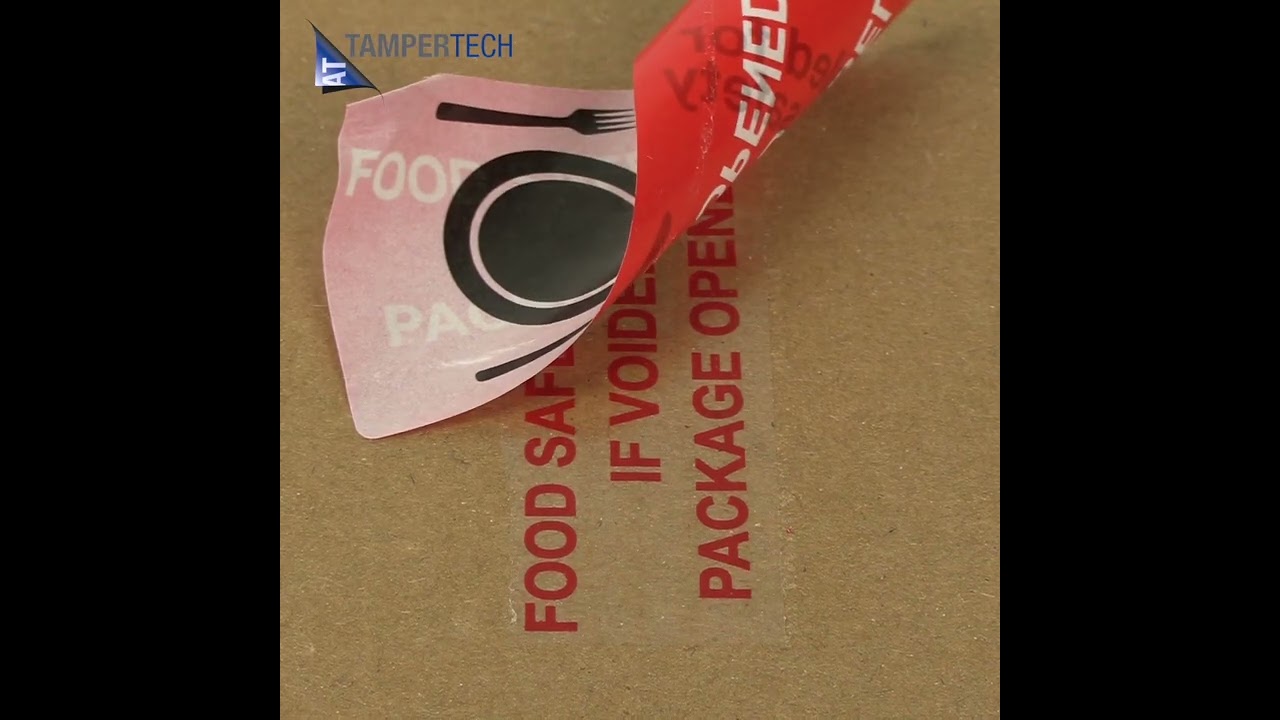 Red paper food tamper evident labels