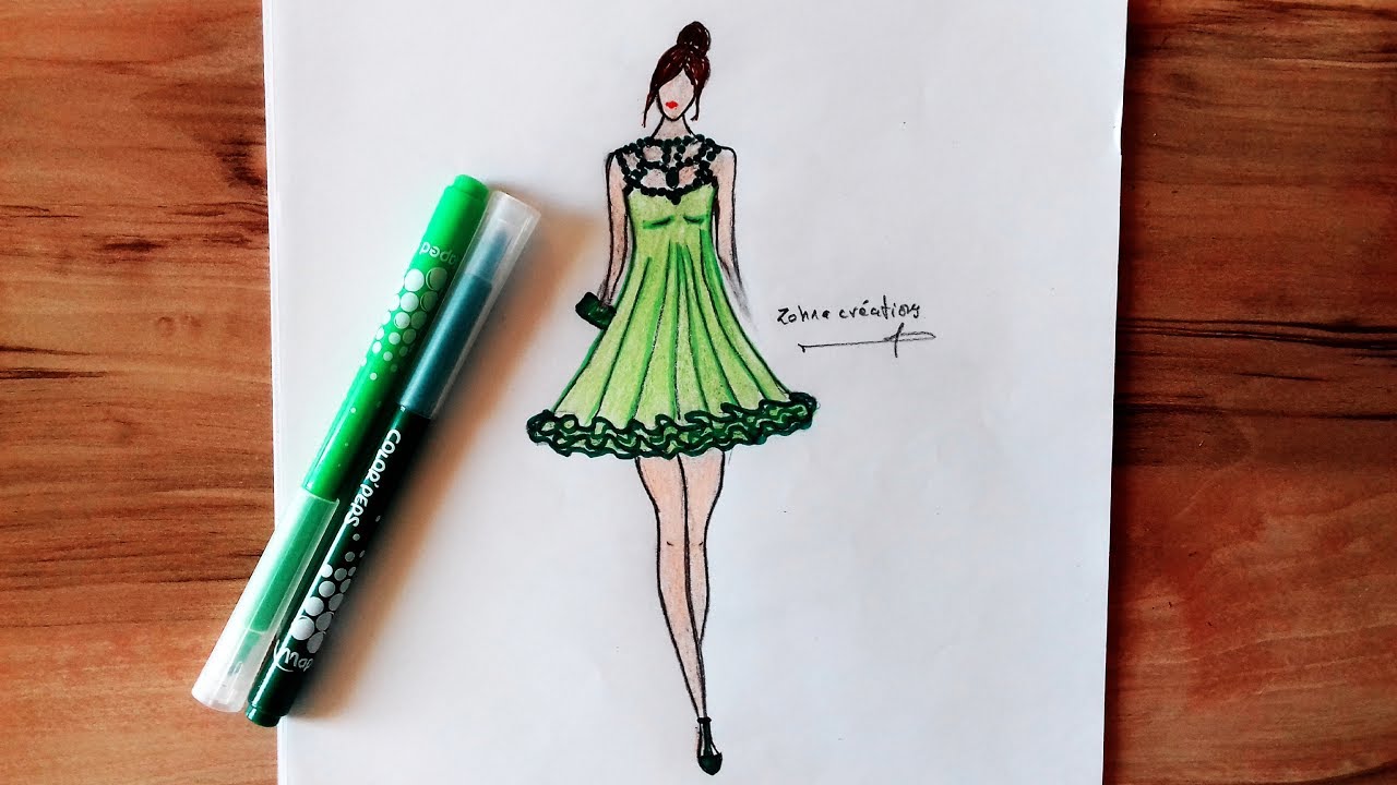 Fashion Green Dress - YouTube