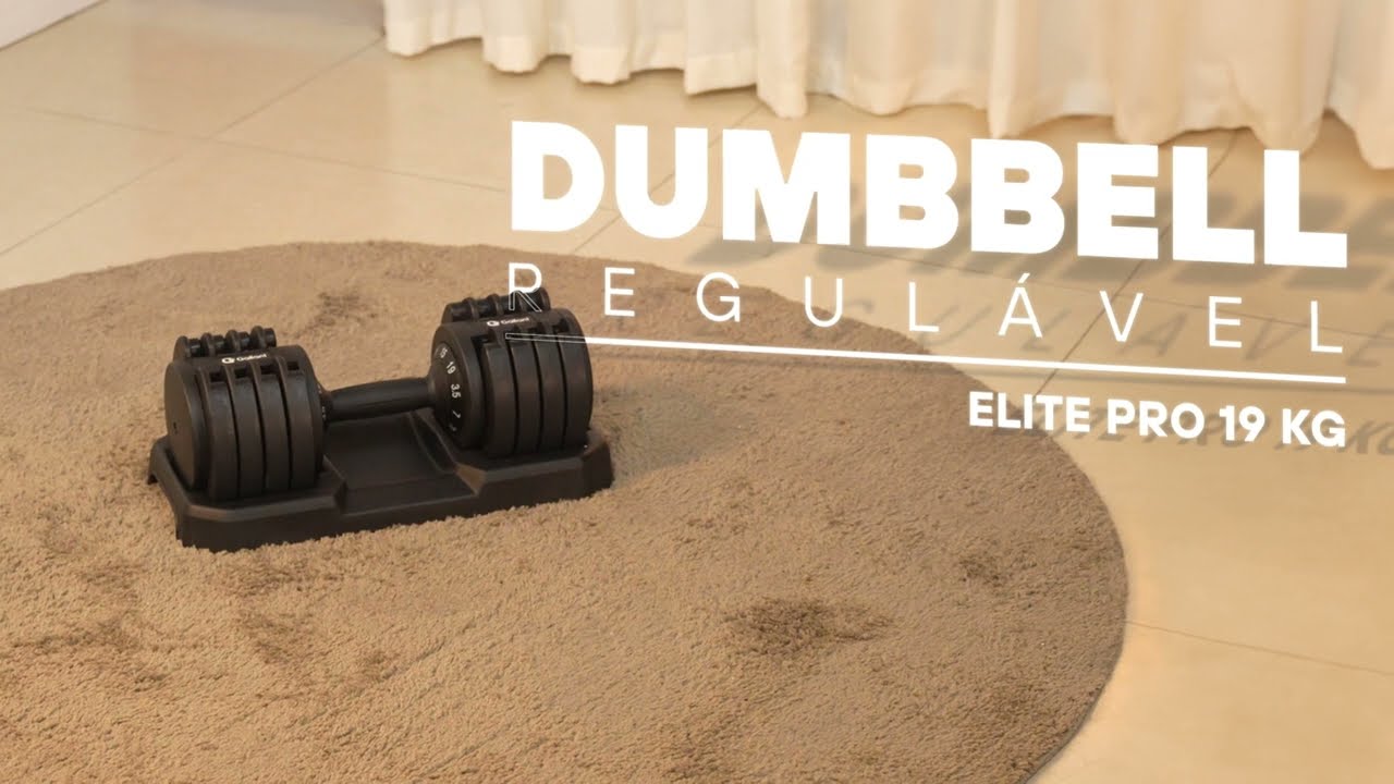 Dumbbell Halter Gallant Regulável Anilhas 19kg Com Base Elite Pro