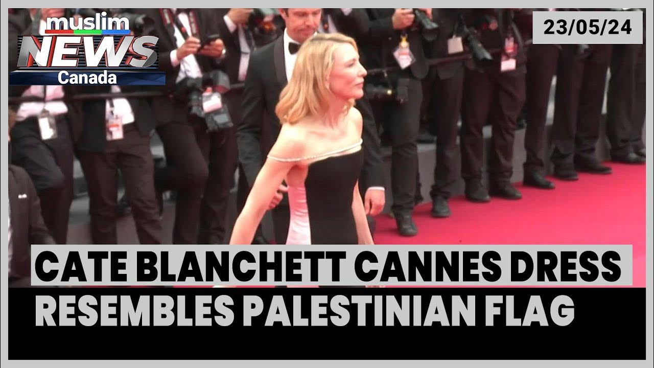 Actress Cate Blanchett Wears Gown Resembling Palestinian Flag at the