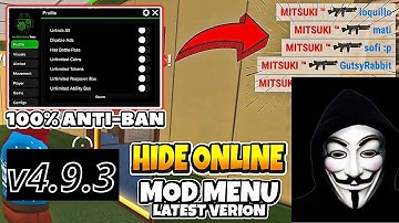 Update - Hide Online Mod Menu v4.9.3 - Anti Ban , Aimbot , Esp , All Skin Unlock And More!