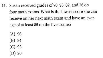SAT Prep Problem Solving & Data Analysis 4-7 Data Using Statistics Q11