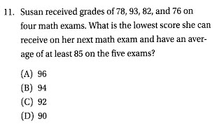 SAT Prep Problem Solving & Data Analysis 4-7 Data Using Statistics Q11