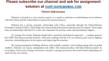 PAK301 GDB Solution Fall 2025 | by VUOP.GUIDE