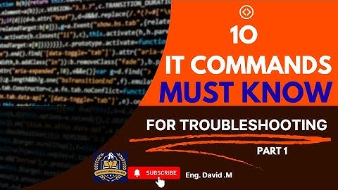 10 Command prompts for Windows troubleshooting and IT support [MUST KNOW] Part 1 __by_ Eng. David M
