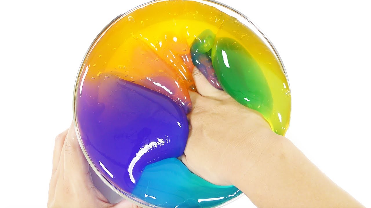 【DIY】巨大レインボーたぷたぷスライムの作り方【slime ASMR】