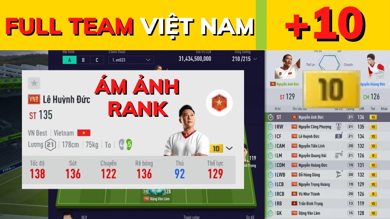 Full Team Việt Nam +10 || Mang Ám Ảnh Tới Rank Việt