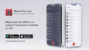 Make Price List - Price List & Invoice Maker App for Android and iOS Devices - Promo/Intro