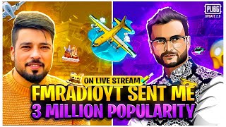 @FMRadioGaming SENT ME 3 MilliON POPULARITY ON LIVE STREAM | PUBG MOBILE VIDEO