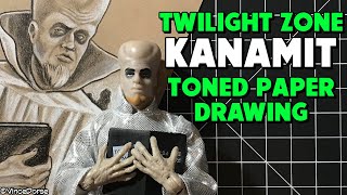 Twilight Zone Kanamit Toned Paper Drawing