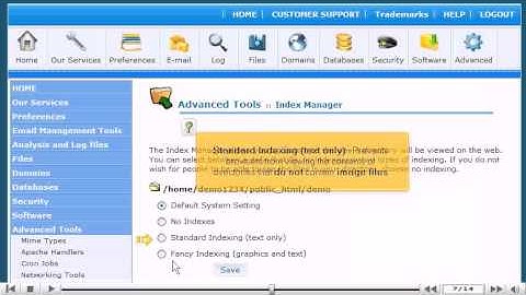 How to use the Index Manager in cPanel
