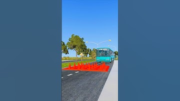 Buses vs Spike Bollards Crash Test 💥 | BeamNG.drive #beamngdrive #crashtests #shortsviral #ytshorts