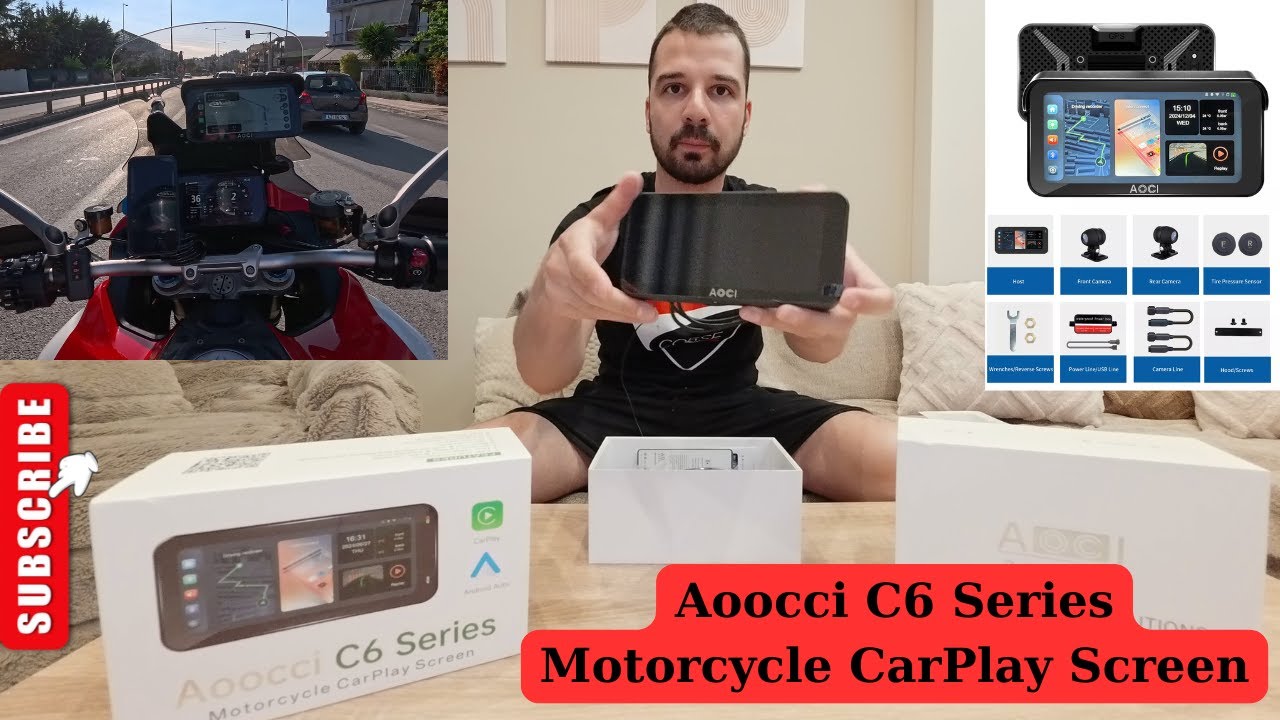 Aoocci C6 Pro! Οθόνη-GPS με κάμερες και τηλεχειριστήριο!All-in-One Motorcycle DashCam,GPS&Anti-Theft