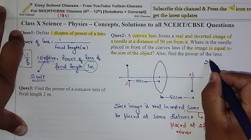 Class X(10th) Physics - Chapter 10: Light - NCERT Page 184 Exercise Solutions