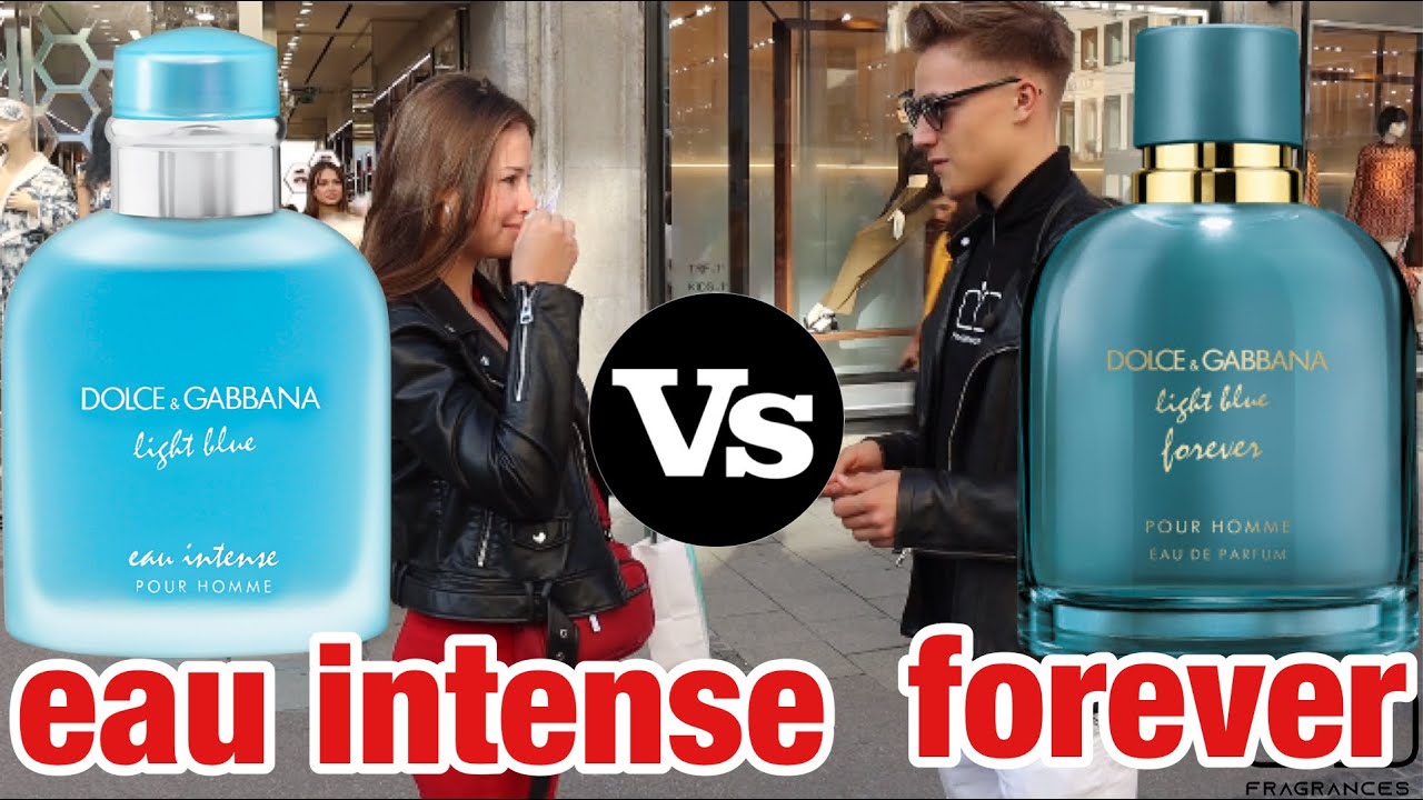 Dolce&Gabbana light blue eau intense pour homme vs Dolce&Gabbana light blue  forever | fragrance test - YouTube