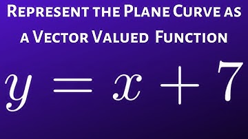 Represent the Plane Curve(Line) as a Vector Valued Function