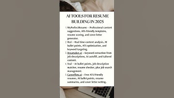 Top AI Tools for Resume Building | Create a Perfect Resume in 2025  #resume #aitools