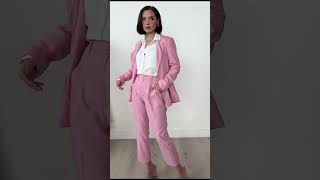 Power Suit In Pink Try On In Size S