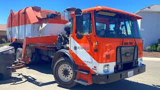 City of Roseville Rare 2015 ACX Orange Heil Rapid Rail Dumping Trash