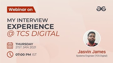 Webinar | My Interview Experience at TCS - Digital