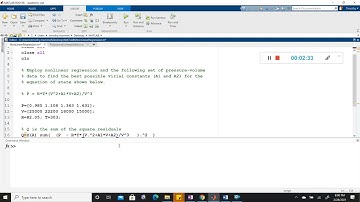 Nonlinear Regression in MATLAB