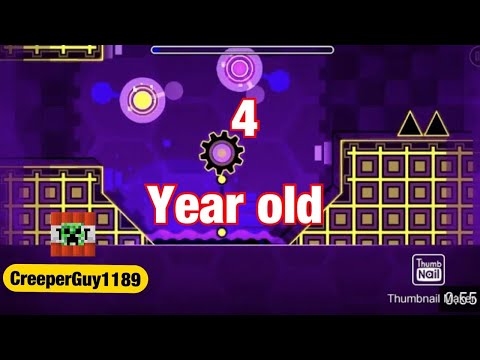 4 year old tries beat blast processing | geometry dash fail