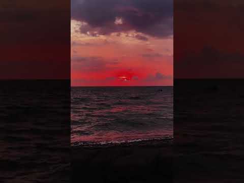 غروب الشمس وامواج البحر بدون موسيقى 