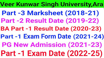 Vksu Part 1 Result 2020-23 | Vksu Part 2 Result 2019-22 | Vksu Part 1 Exam Form 2021-24 | VksuUpdate