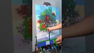 Abstract landscape timeline tree painting process.  Enjoy!  #timeline #painting #seasons #art