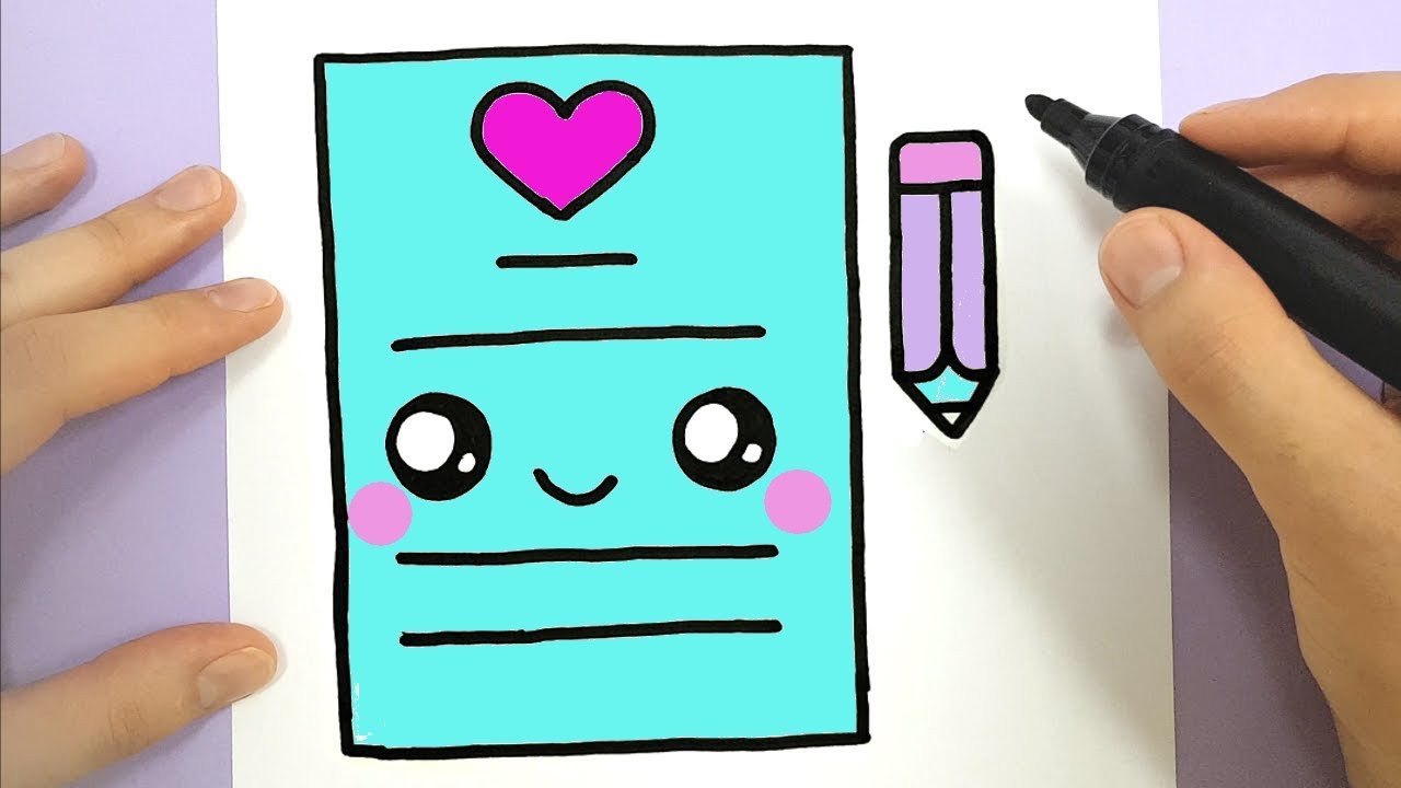 HOW TO DRAW A CUTE LOVE LETTER KAWAII - YouTube