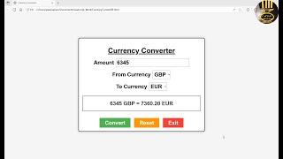 How to Create a Currency Converter with JavaScript using HTML, and CSS