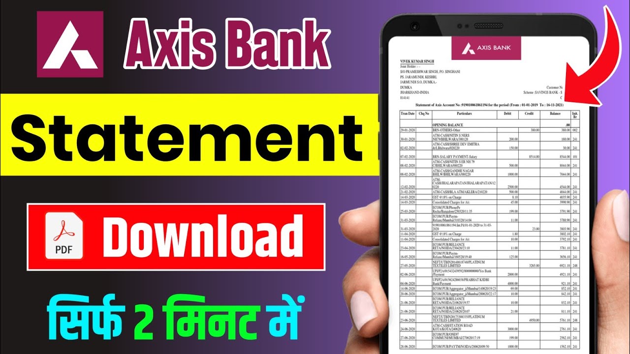 Axis Bank Statement Kaise Nikale | How to Download Axis Bank Statement ...