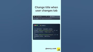 Change Title When User Change Tab | JavaScript | Web Development | Shorts