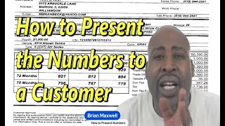 The Art of Presenting Numbers: Car Salesman Training