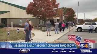 Absentee ballot request deadline tomorrow
