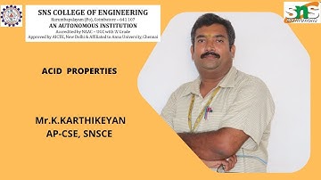 K.Karthikeyan | ACID  Properties | SNS Institutions