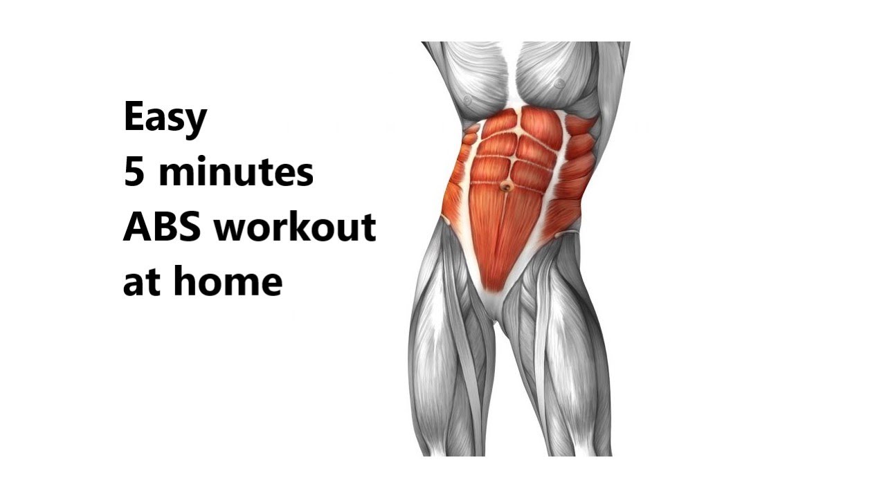 EASY 5 MINUTES ABS WORKOUT AT HOME TO BUILD STRONG CORE MUSCLES - YouTube