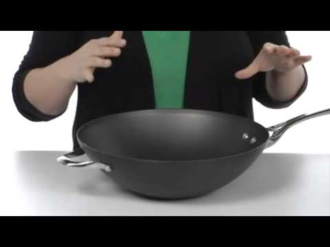  Calphalon Signature Hard-Anodized Nonstick 12-Inch Flat Bottom  Wok with Cover: Home & Kitchen