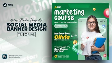 School Admission or Course Marketing Social media banner design | Photoshop Tutorial