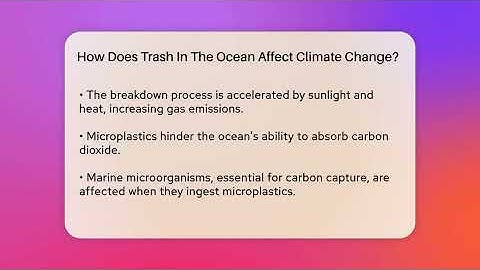 How Does Trash In The Ocean Affect Climate Change? - Ecosystem Essentials