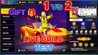 🛑LIVE GUILD TEST 👽 1 VS 2  HARD || 🎁 || FREE FIRE MAX || AKKU IS LIVE 🥰 || @Tonde Gamer