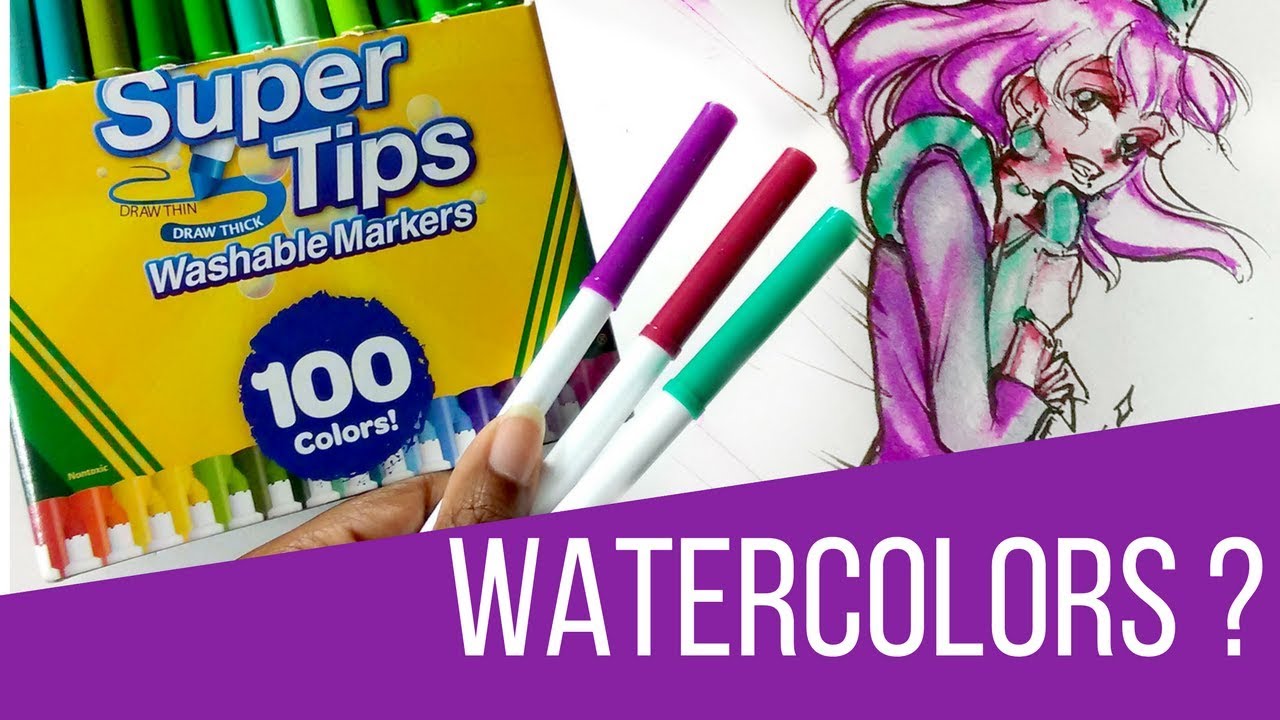 Crayola Super Tips Markers Watercolour Method Review 