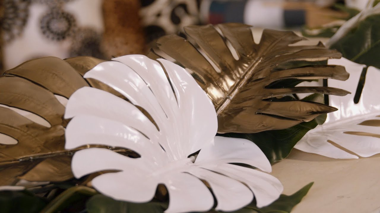 Floristry Tutorial How to make a simple Monstera Leaf table runner