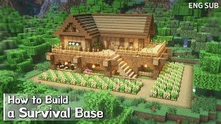 Minecraft: How To Build a Survival Base Tutorial(House Tutorial) (#11) | 마인크래프트 건축, 집 짓기, 인테리어