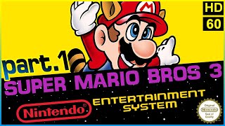 Super Mario Brothers 3. (Nintendo / NES) Complete Playthrough. Lets Play. PART 1. PugmanPlays HD.