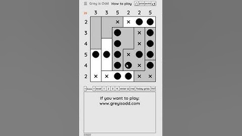 Grey is Odd - Today grids. Solution level 1 6X6 dated 03-30-2024