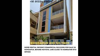 'Good Rental Income Commercial Building for Sale in Kondapur | Parking   5 Floors | Price: 8.5 Cr'