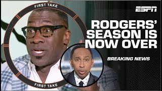 🚨 BREAKING 🚨 Stephen A. & Shannon Sharpe react to Aaron Rodgers’ season being over | First Take