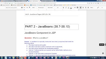 Java Programming 2 - Intro to JavaBeans using JSP, Part 2/2